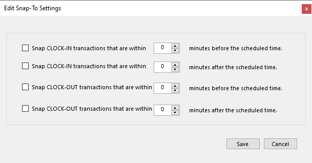 You'll choose your Snap-To settings on this screen.