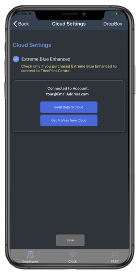 Tap the blue button to send your data to headquarters.