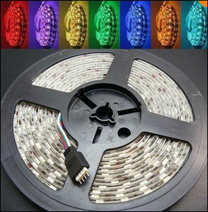 There are 300 LEDs in the 16.4-foot strip.